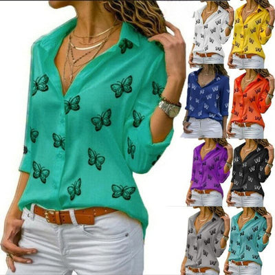 Sophie™ Vlinderprint Kraagbluse
