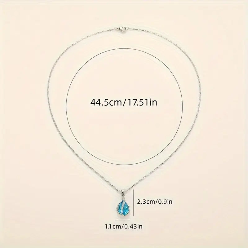 Elegante blauwe steen halsketting