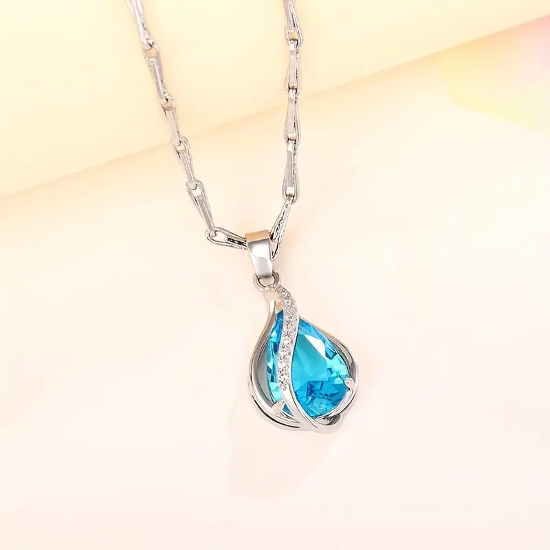 Elegante blauwe steen halsketting
