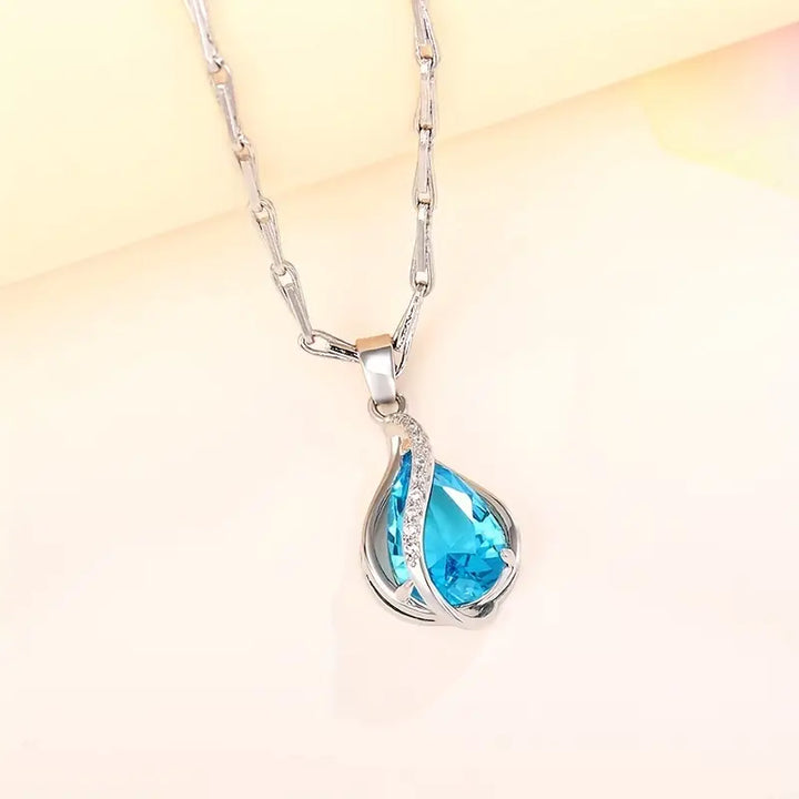 Elegante blauwe steen halsketting