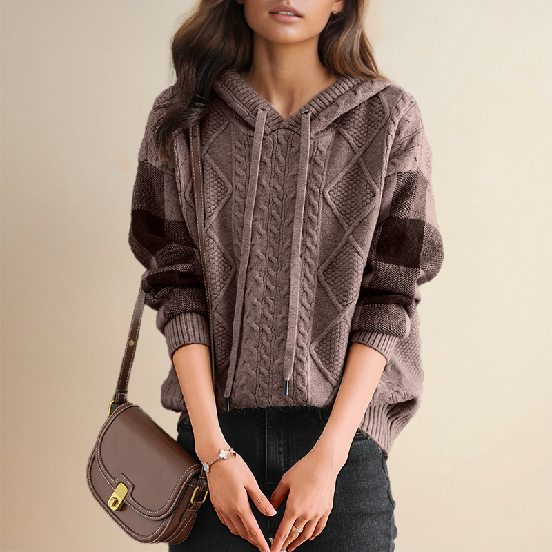 Leonie | Gebreide hoodie met jacquard