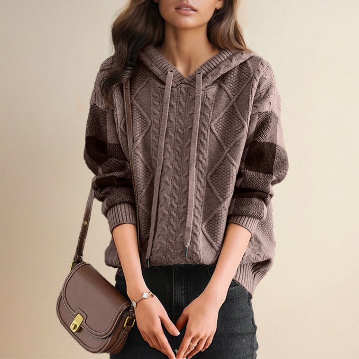 Leonie | Gebreide hoodie met jacquard