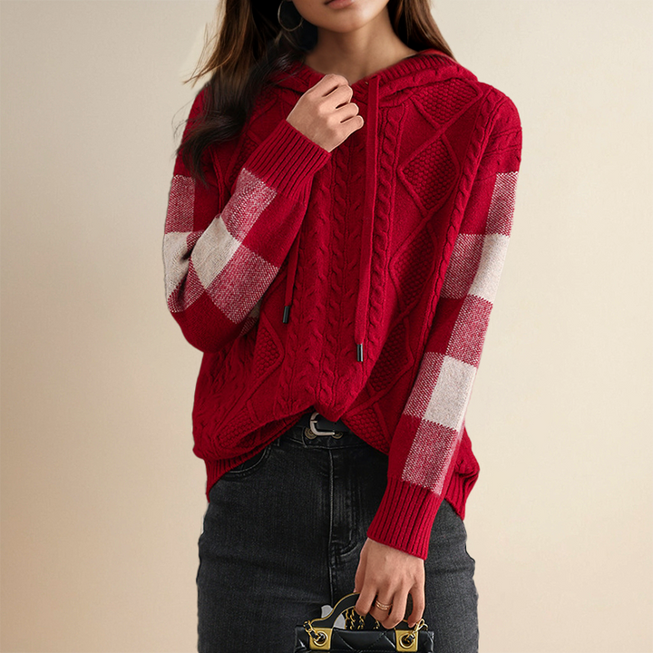 Leonie | Gebreide hoodie met jacquard