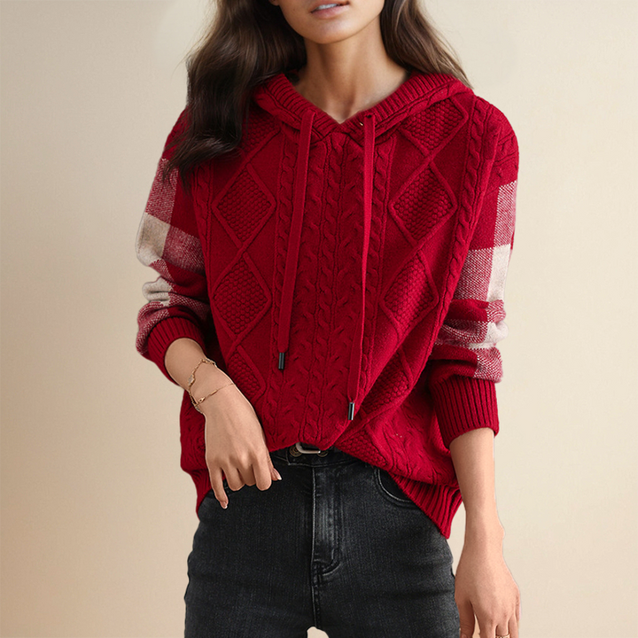 Leonie | Gebreide hoodie met jacquard