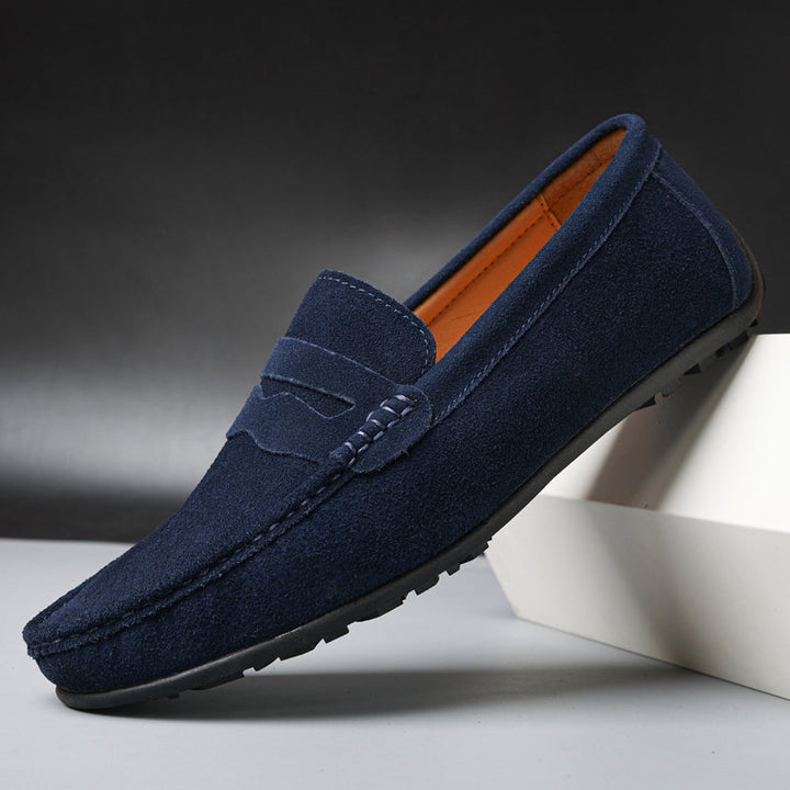Retro suède herens loafers