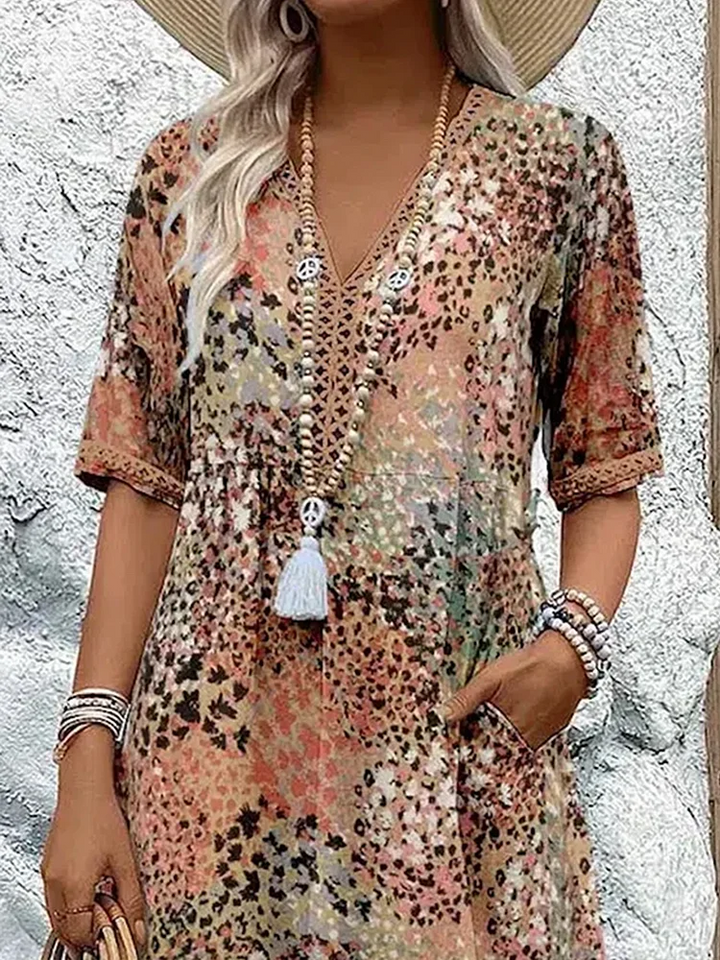 Samantha™ | Elegante Bloemen Midi Jurk