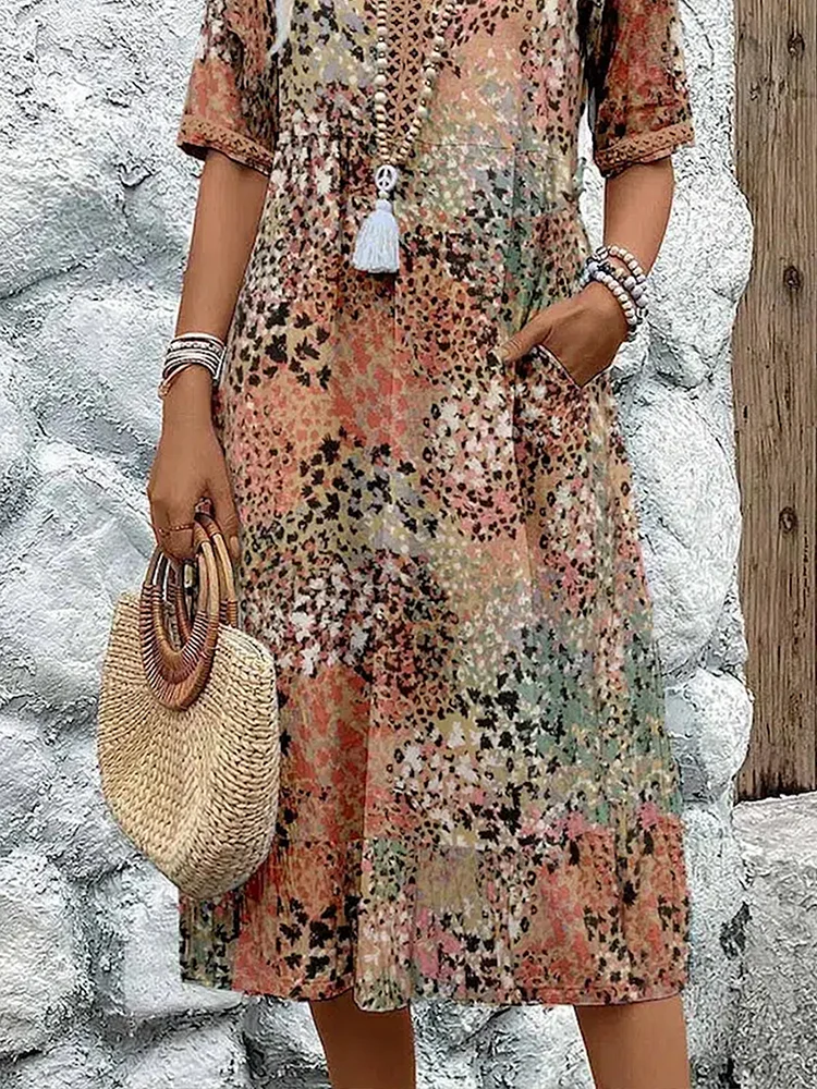 Samantha™ | Elegante Bloemen Midi Jurk