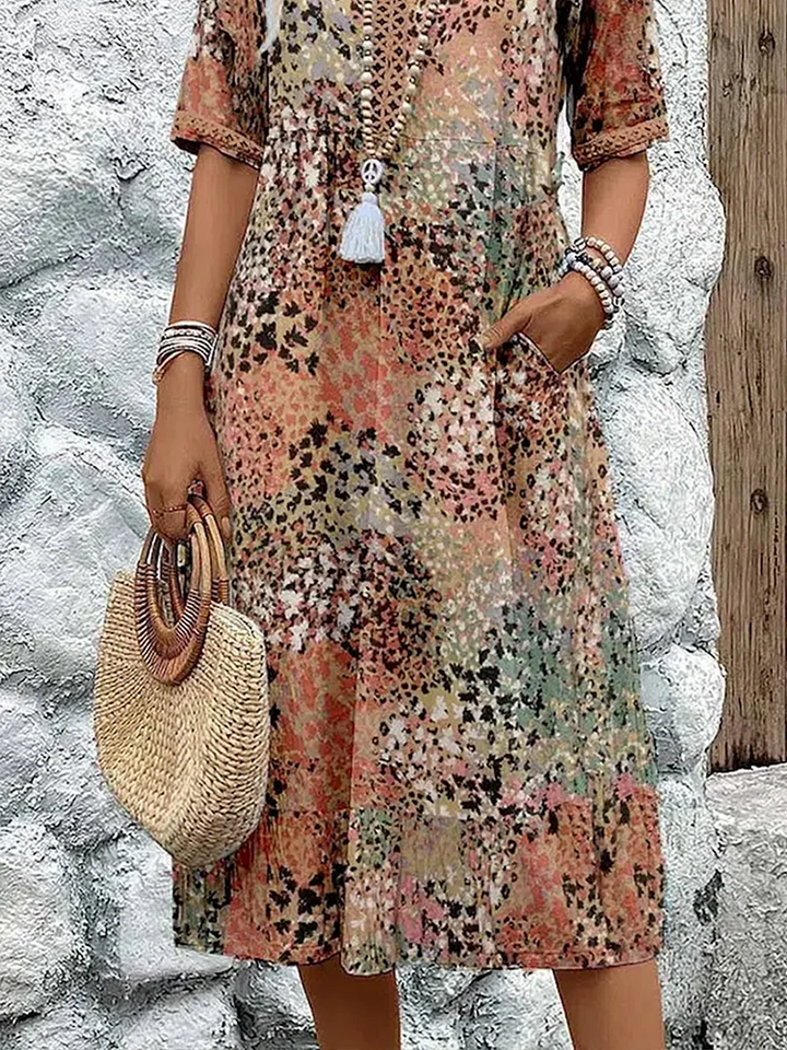 Samantha™ | Elegante Bloemen Midi Jurk
