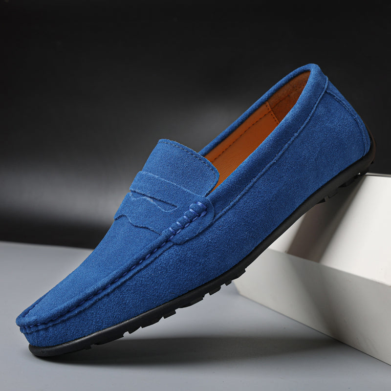 Retro suède herens loafers