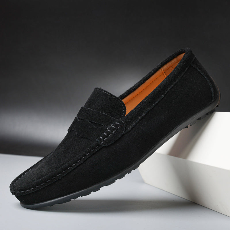 Retro suède herens loafers