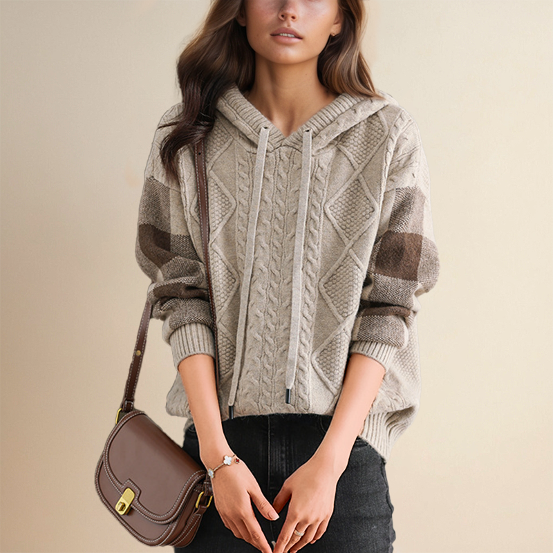 Leonie | Gebreide hoodie met jacquard
