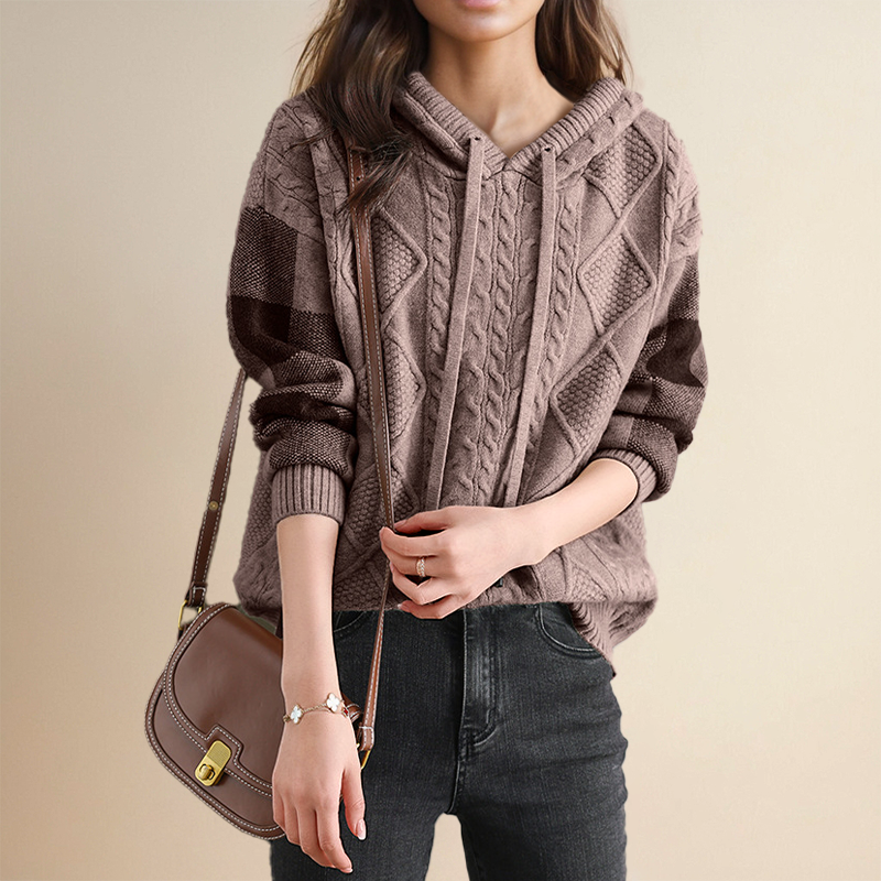 Leonie | Gebreide hoodie met jacquard