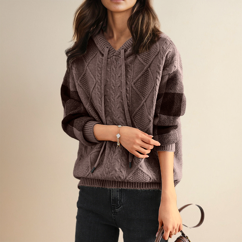 Leonie | Gebreide hoodie met jacquard