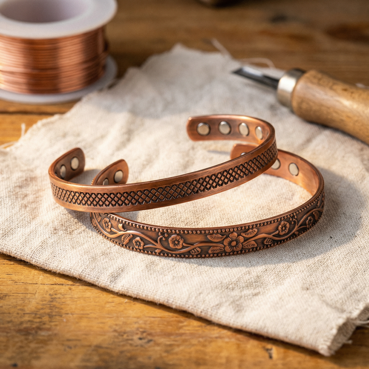 Set van 2 koperen armbanden