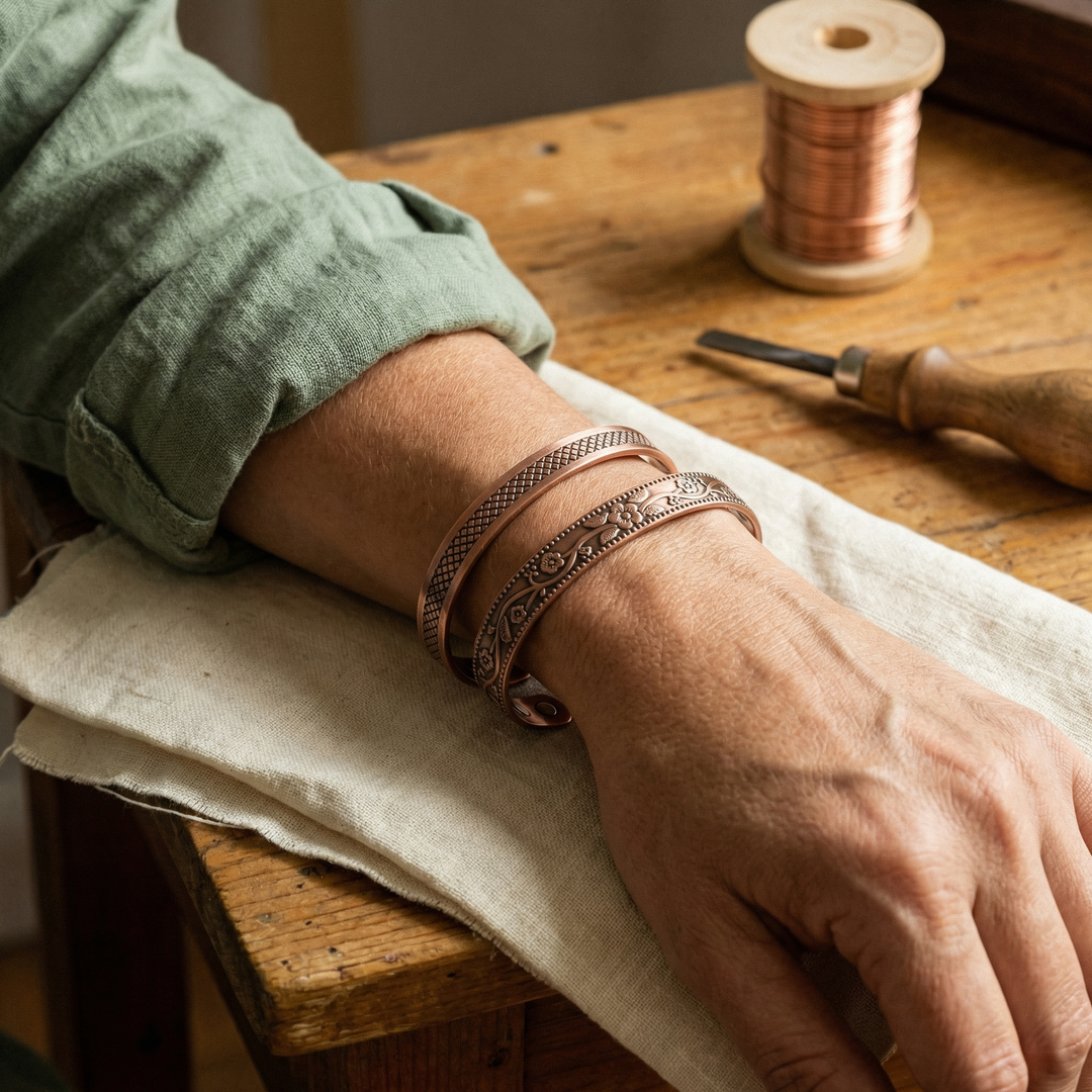 Set van 2 koperen armbanden