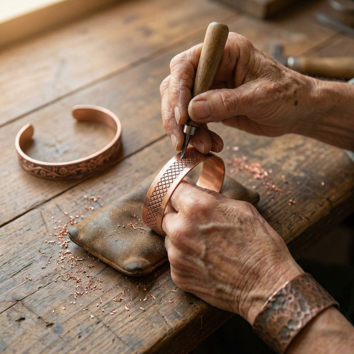 Set van 2 koperen armbanden