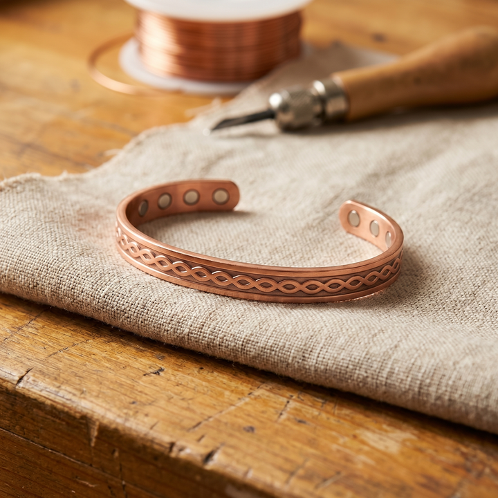Koperen armband oneindig
