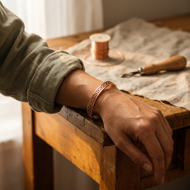 Koperen armband oneindig