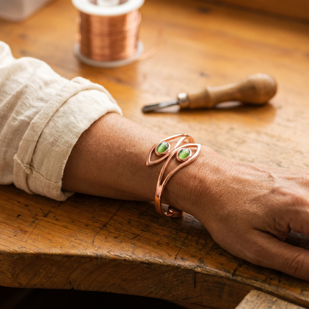Koperen armband met opaal