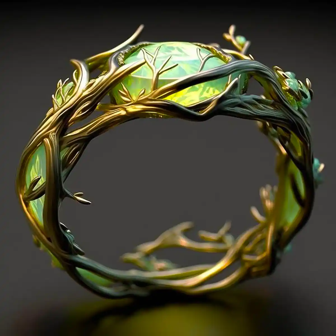 Ring met natuurlijke groene opaal