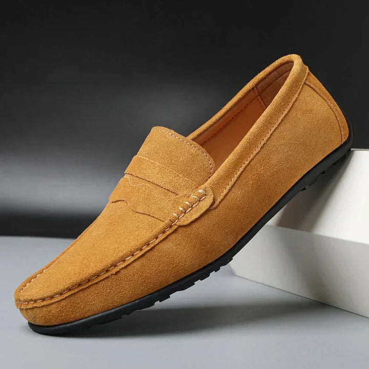 Retro suède herens loafers