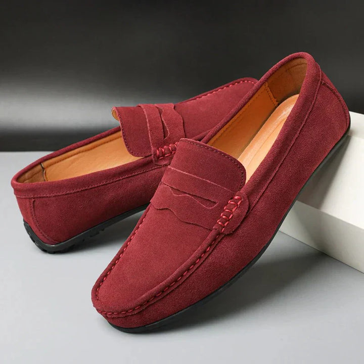 Retro suède herens loafers