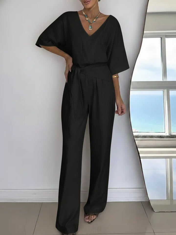 Dames jumpsuit van linnen en katoen