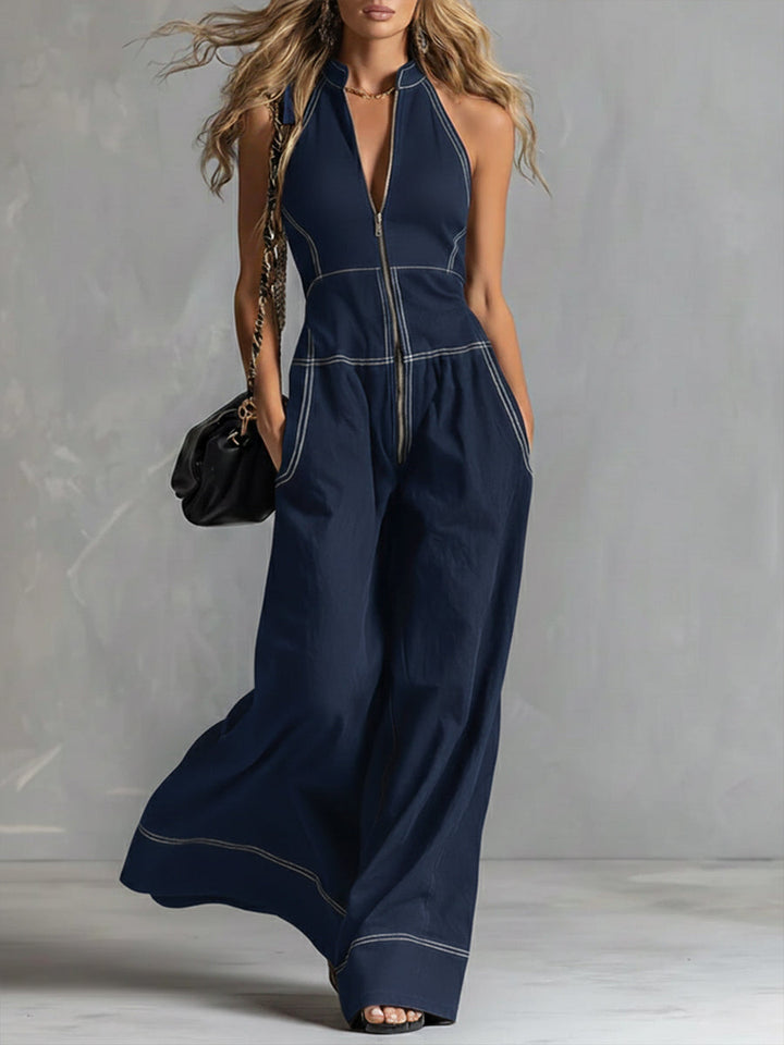 Casual katoenen jumpsuit met rits