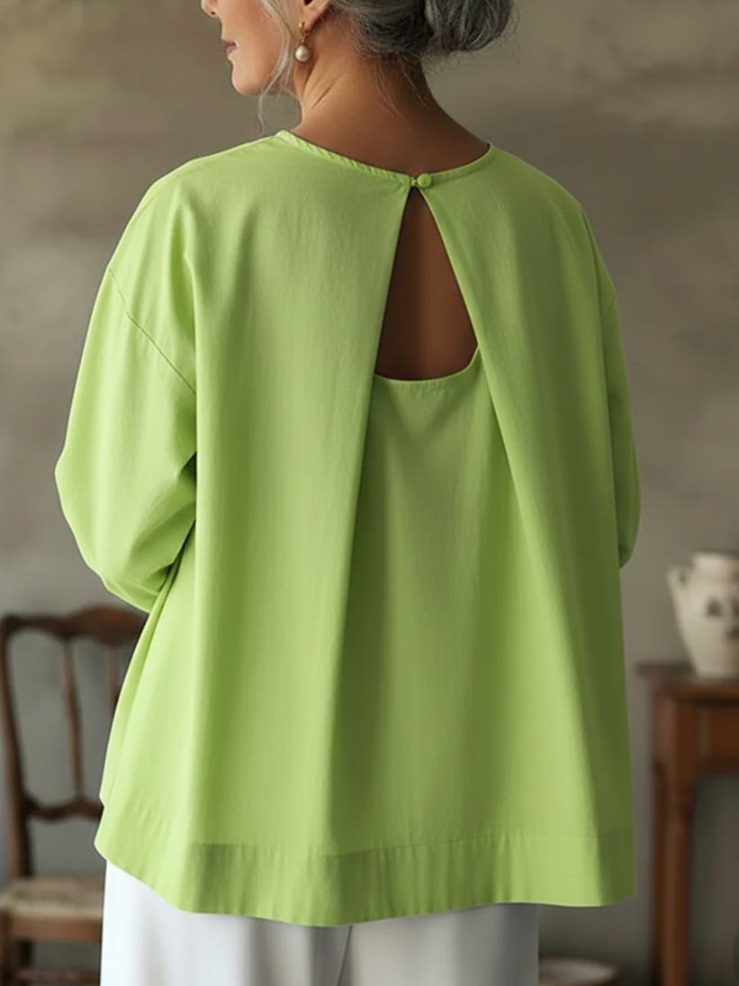 Elegante rugloos ontwerp 100% katoen shirt/top