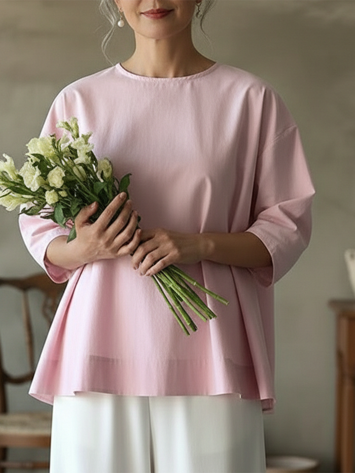 Elegante rugloos ontwerp 100% katoen shirt/top