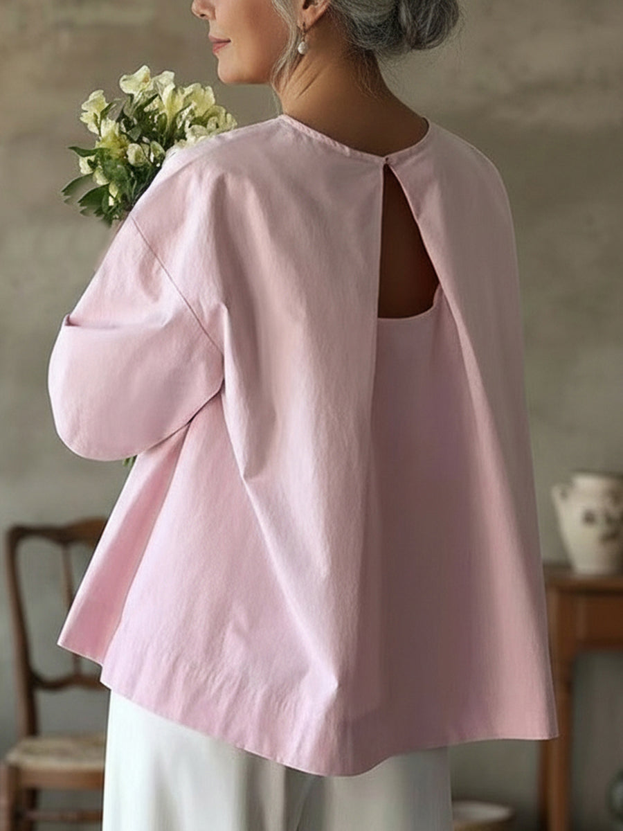 Elegante rugloos ontwerp 100% katoen shirt/top