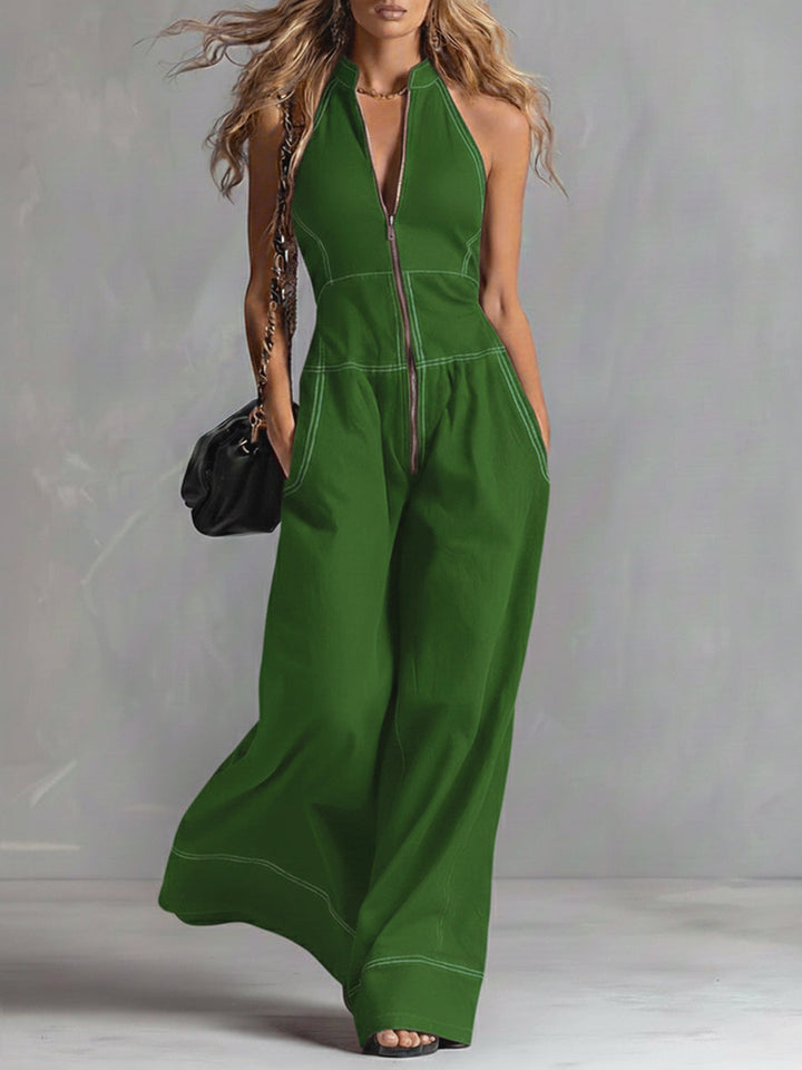 Casual katoenen jumpsuit met rits