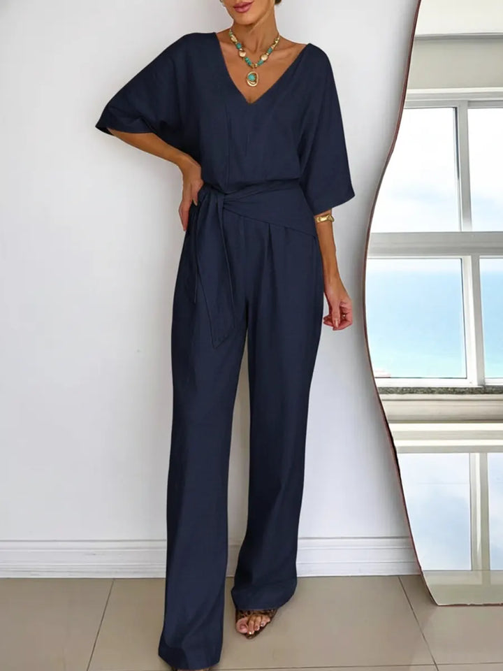 Dames jumpsuit van linnen en katoen