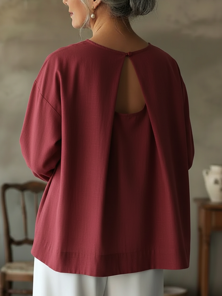 Elegante rugloos ontwerp 100% katoen shirt/top