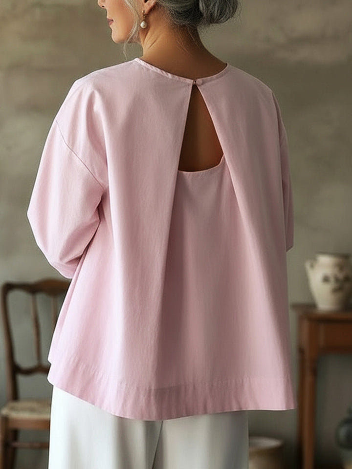 Elegante rugloos ontwerp 100% katoen shirt/top