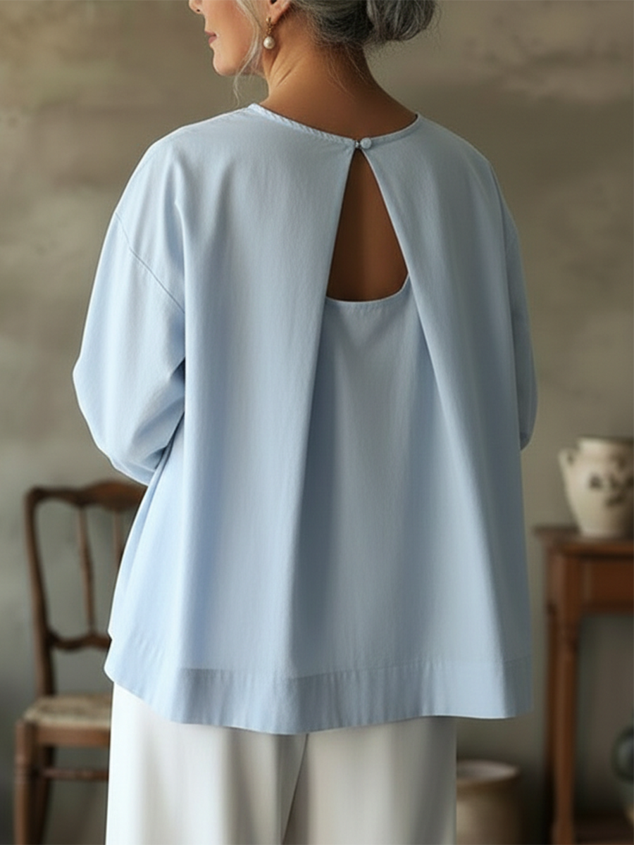 Elegante rugloos ontwerp 100% katoen shirt/top