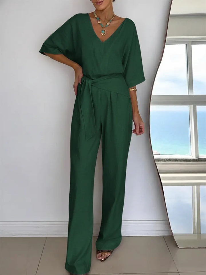 Dames jumpsuit van linnen en katoen