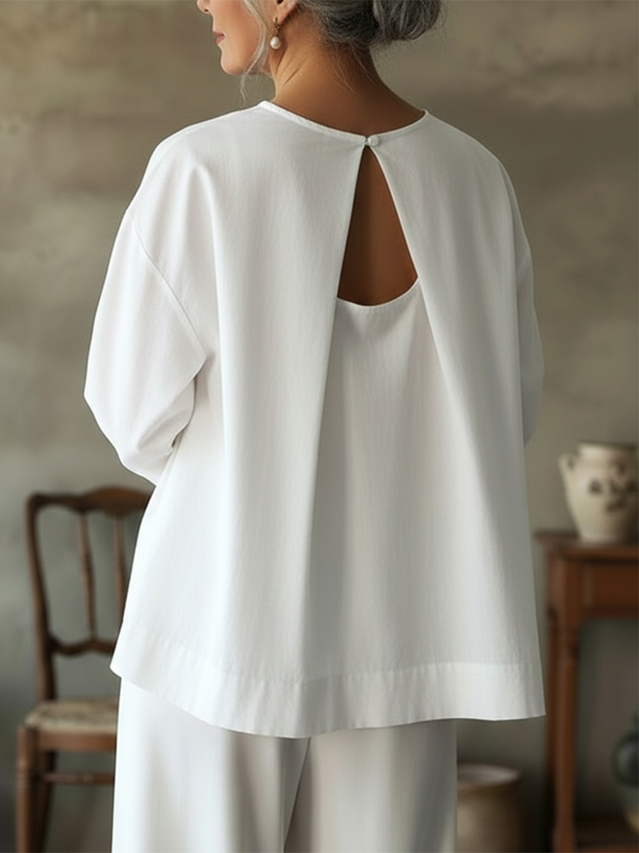 Elegante rugloos ontwerp 100% katoen shirt/top