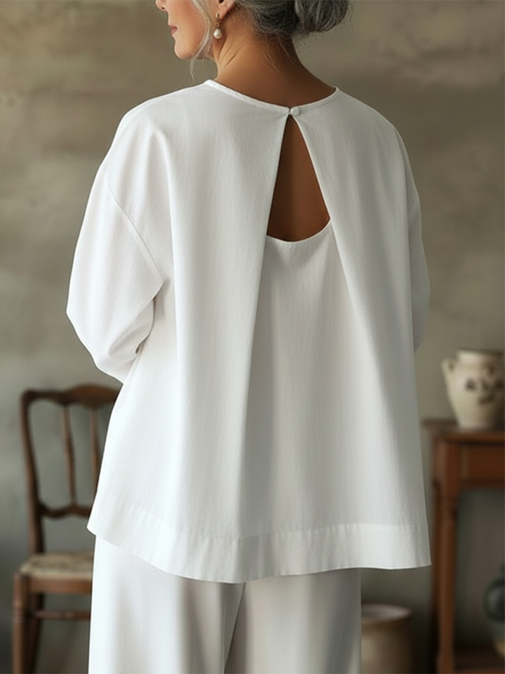 Elegante rugloos ontwerp 100% katoen shirt/top